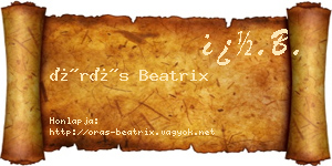 Órás Beatrix névjegykártya